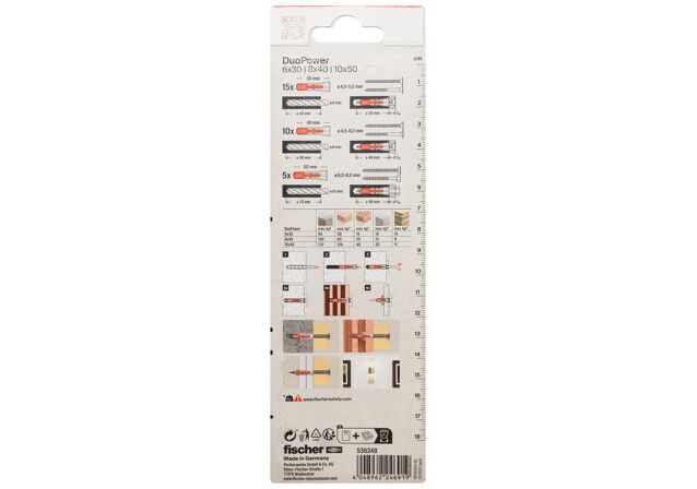 Verpackung: "fischer DuoPower 6/8/10"