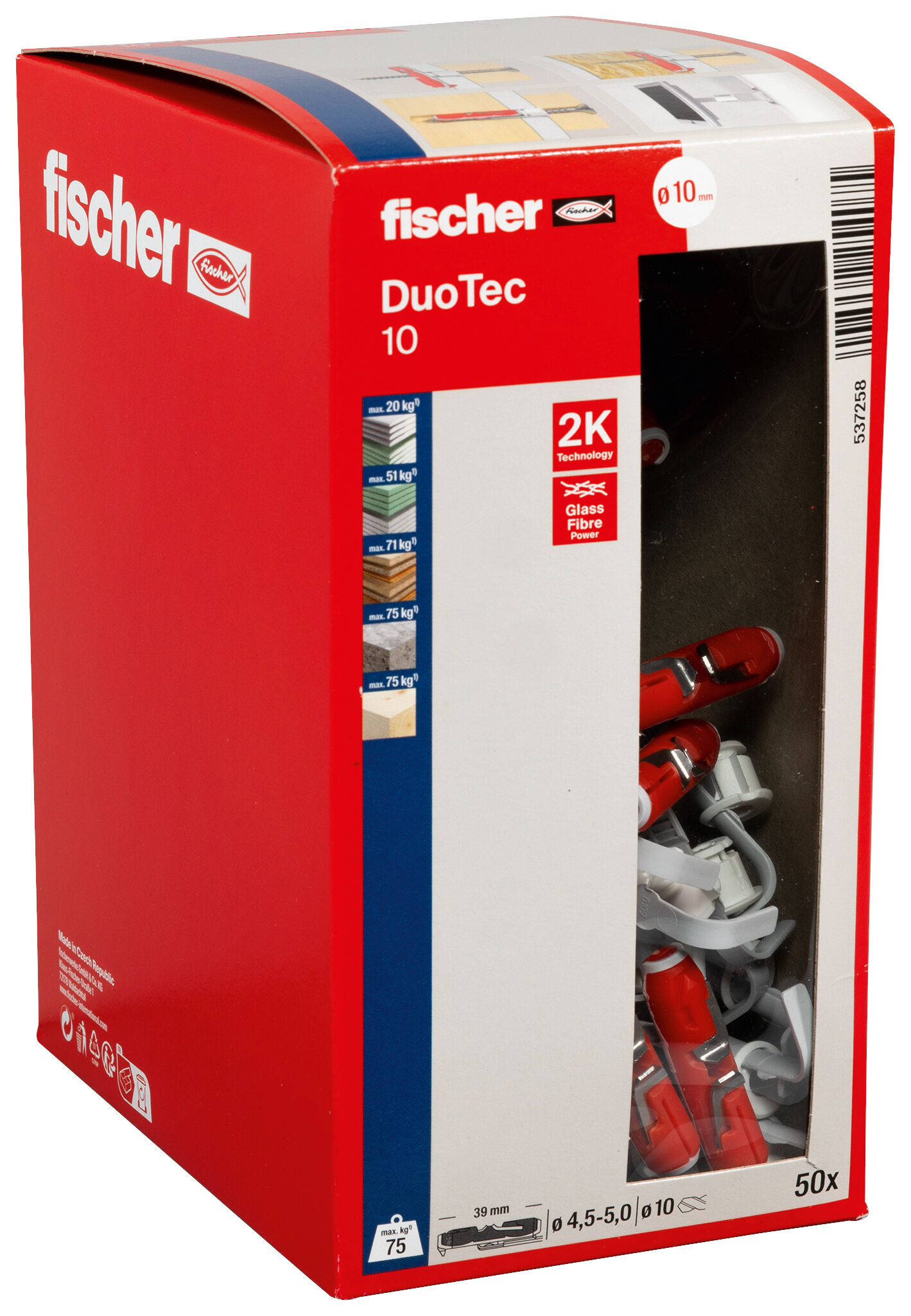 Verpackung: "fischer DuoTec 10"