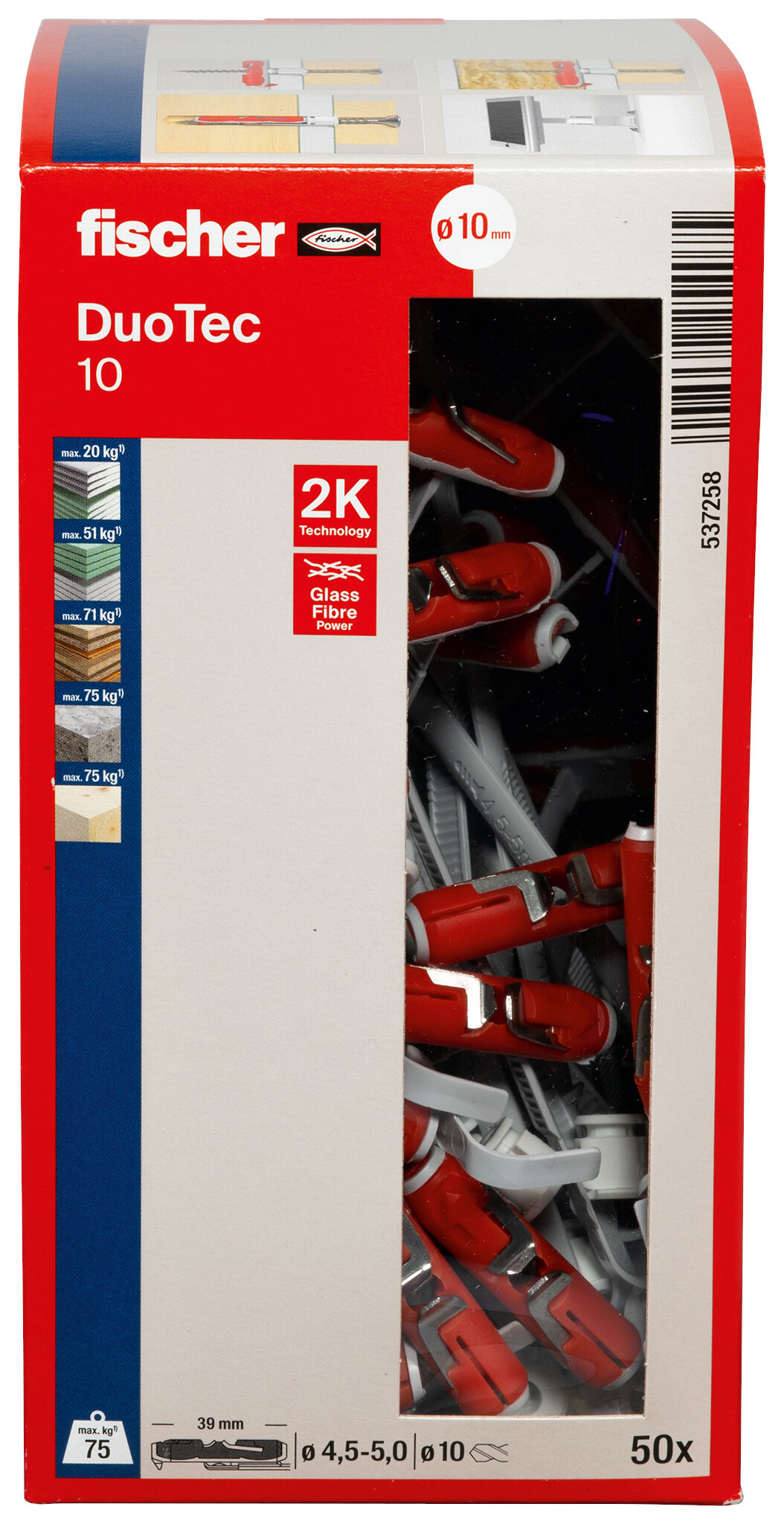 Verpackung: "fischer DuoTec 10"