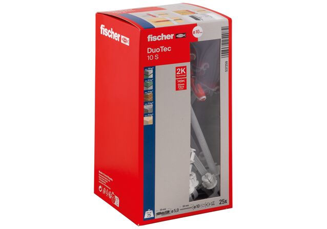 Packaging: "fischer DuoTec 10 S Βύσμα για λεπτότοιχα υλικά με βίδα"