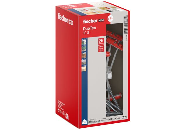 Packaging: "fischer DuoTec 10 S with countersunk screw"