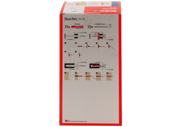 Packaging: "fischer DuoTec 10 S Βύσμα για λεπτότοιχα υλικά με βίδα"