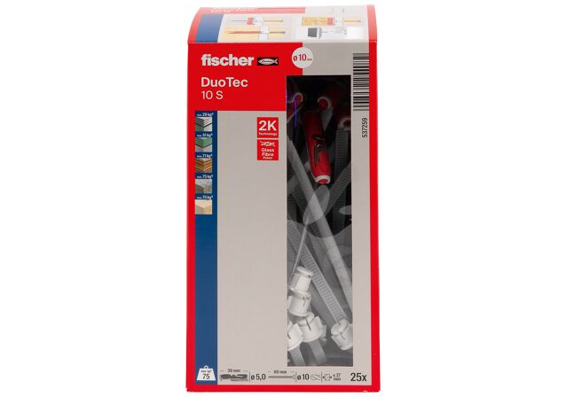 Packaging: "fischer DuoTec 10 S Βύσμα για λεπτότοιχα υλικά με βίδα"