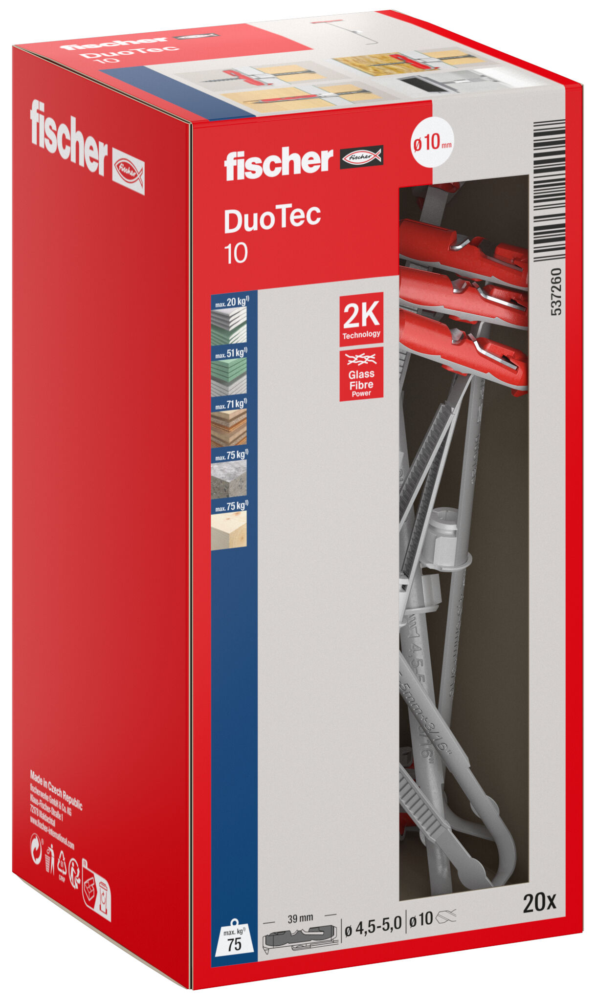 Packaging: "fischer DuoTec 10"