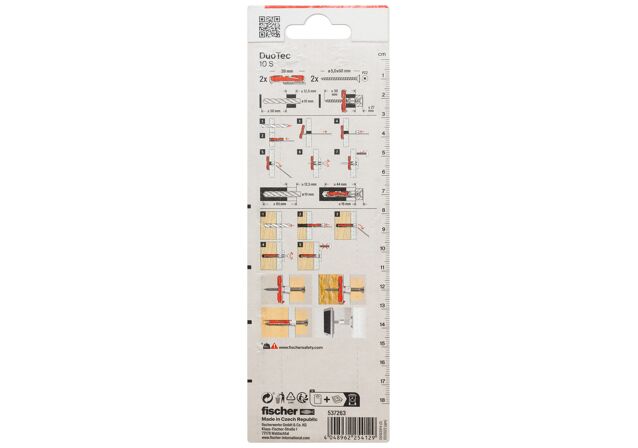 Packaging: "fischer DuoTec 10 S csavarral"