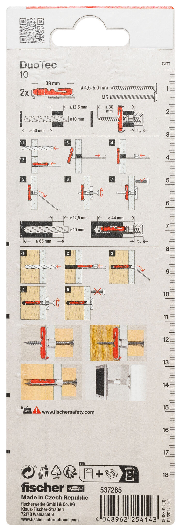 Packaging: "fischer DuoTec 10"