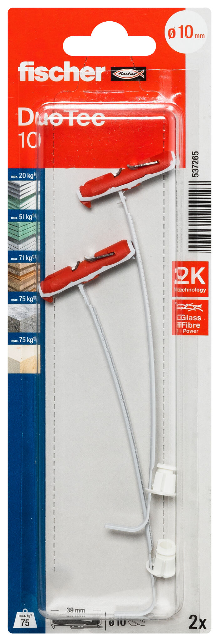 Packaging: "fischer DuoTec 10"