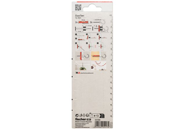 Packaging: "fischer DuoTec 10 RH round hook"