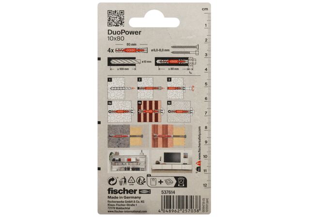 Packaging: "fischer DuoPower 10x80"