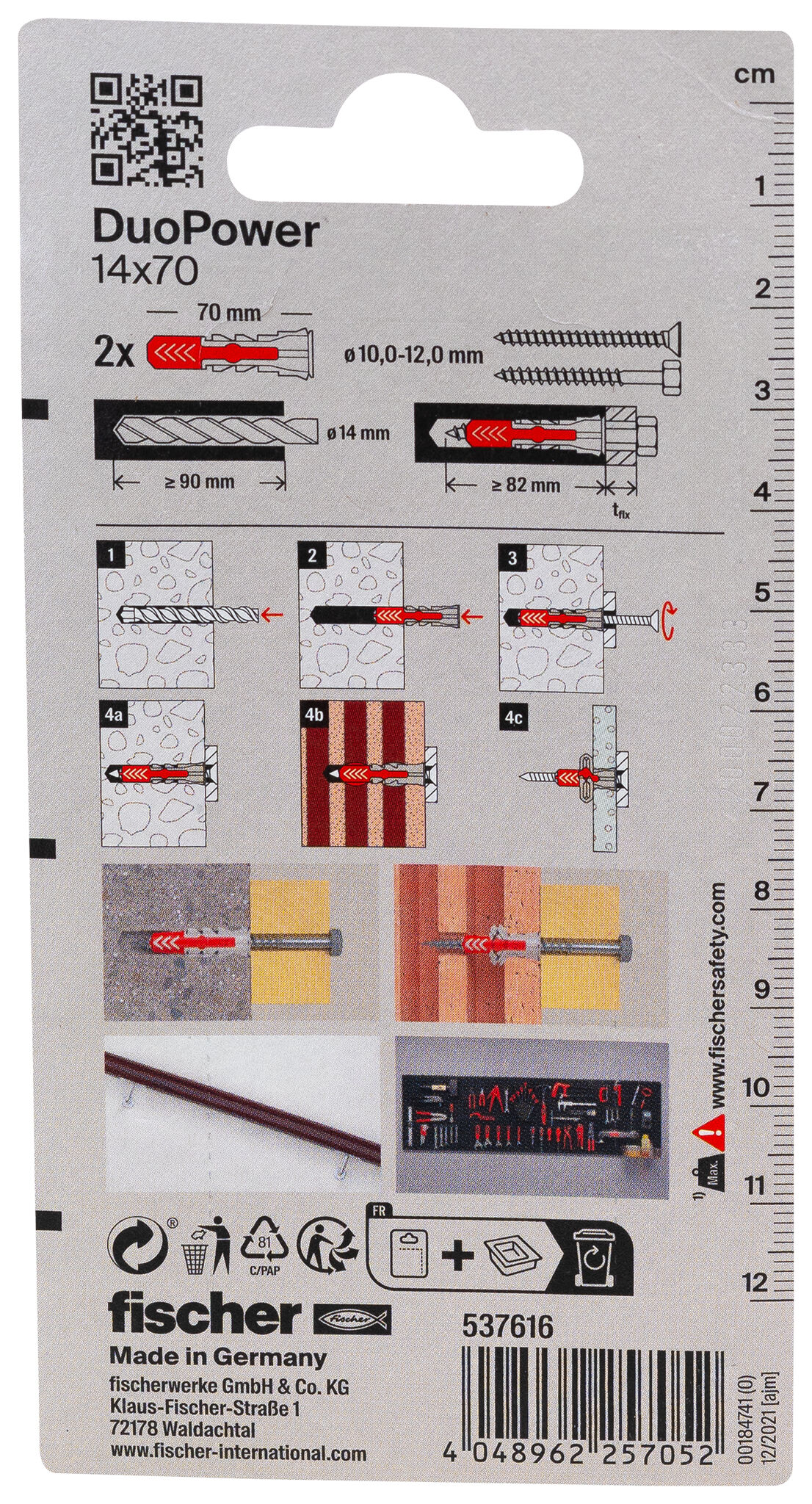 Verpackung: "fischer DuoPower 14 x 70"
