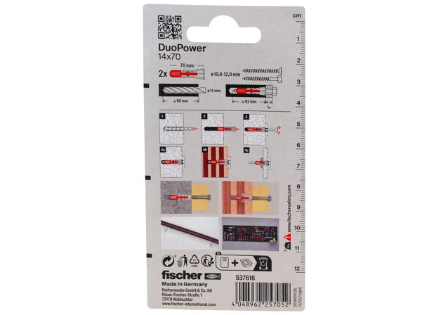 Packaging: "fischer DuoPower 14x70"