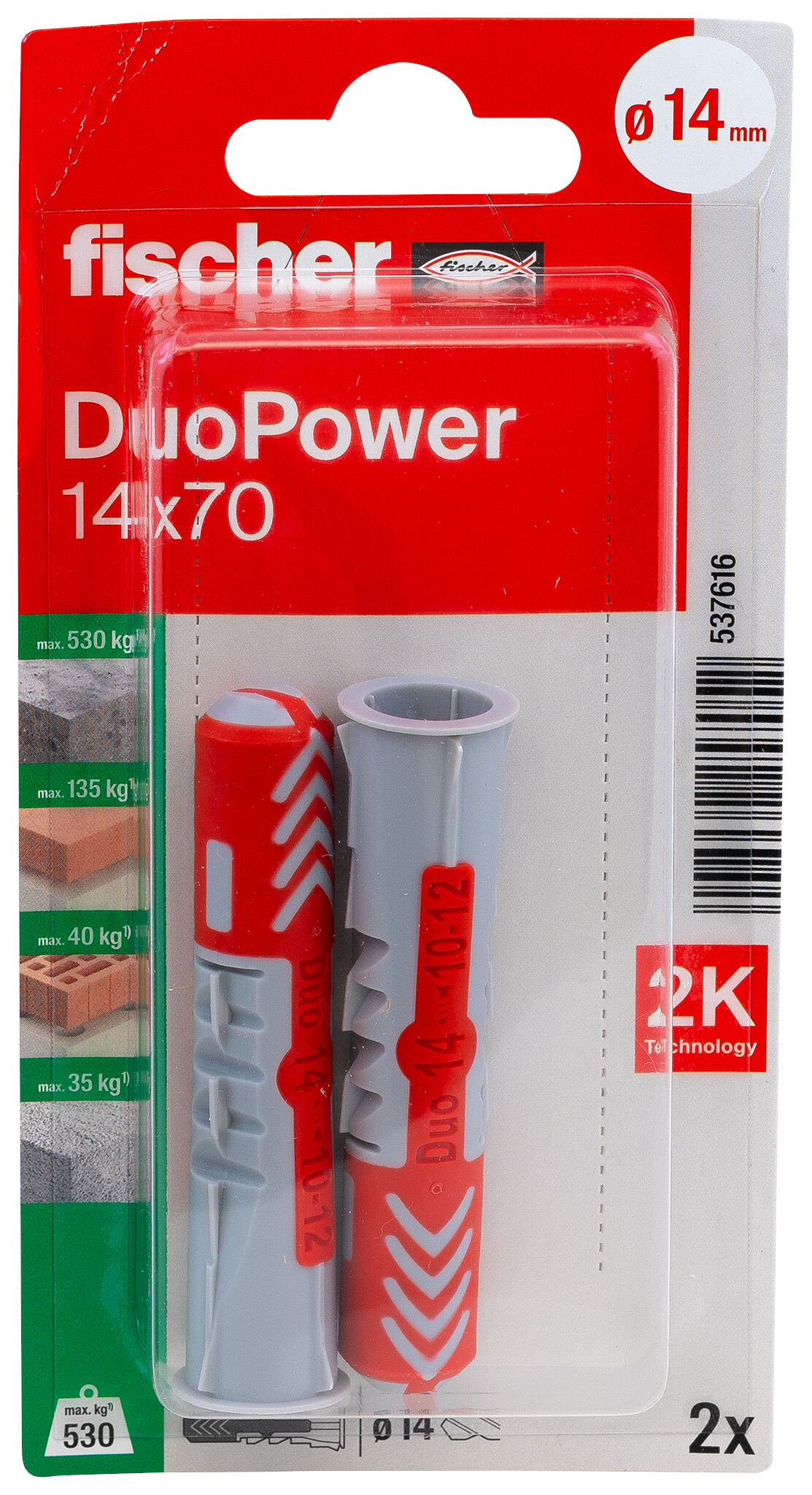 Verpackung: "fischer DuoPower 14 x 70"