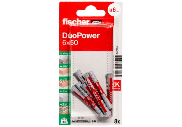Packaging: "fischer DuoPower 6 x 50"