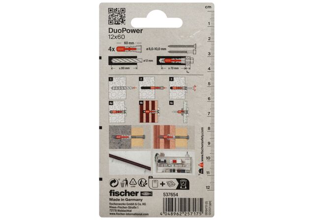 Packaging: "fischer DuoPower 12x60"