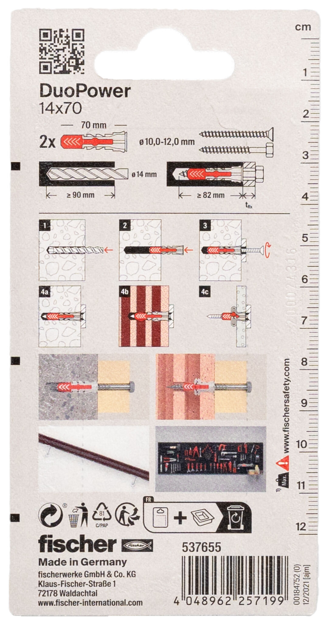 Packaging: "fischer DuoPower 14 x 70"