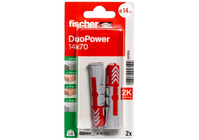Packaging: "fischer DuoPower 14 x 70"