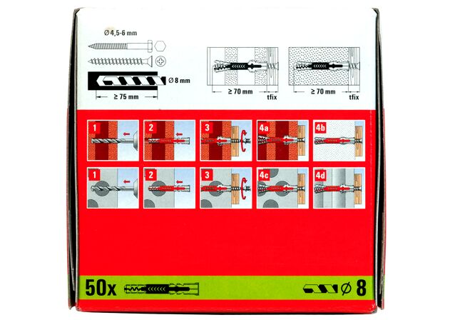 Packaging: "fischer DuoPower 8 x 65"