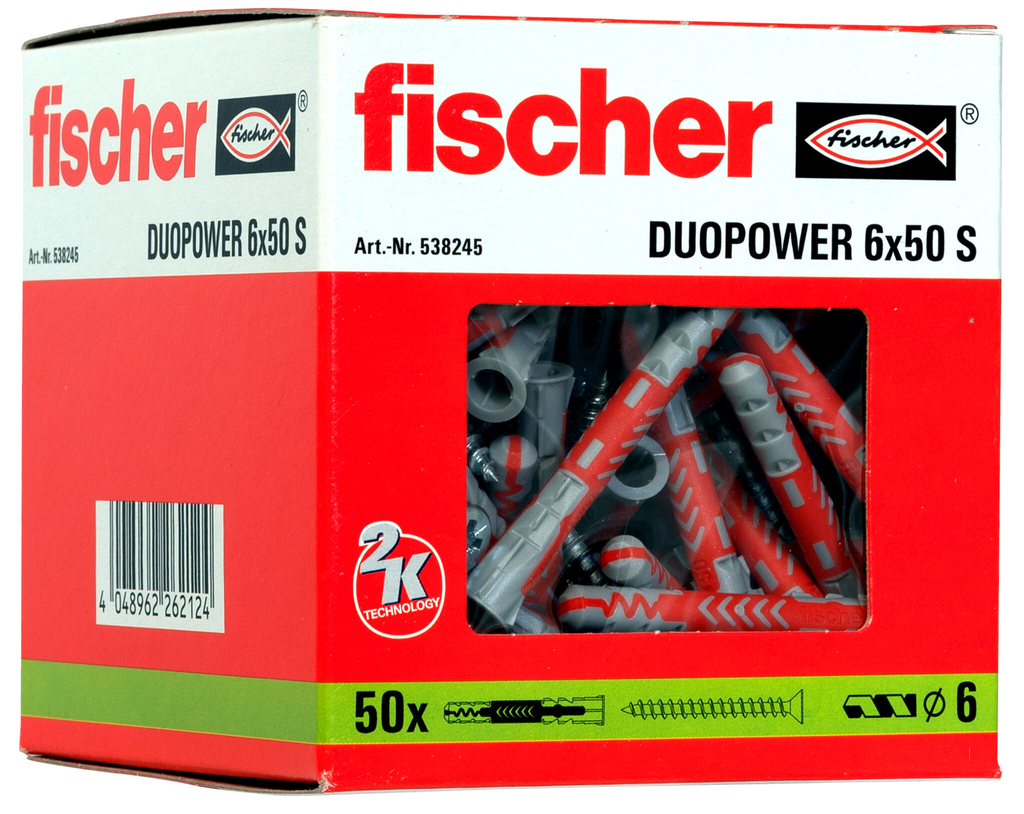Packaging: "fischer DuoPower 6 x 50 S"