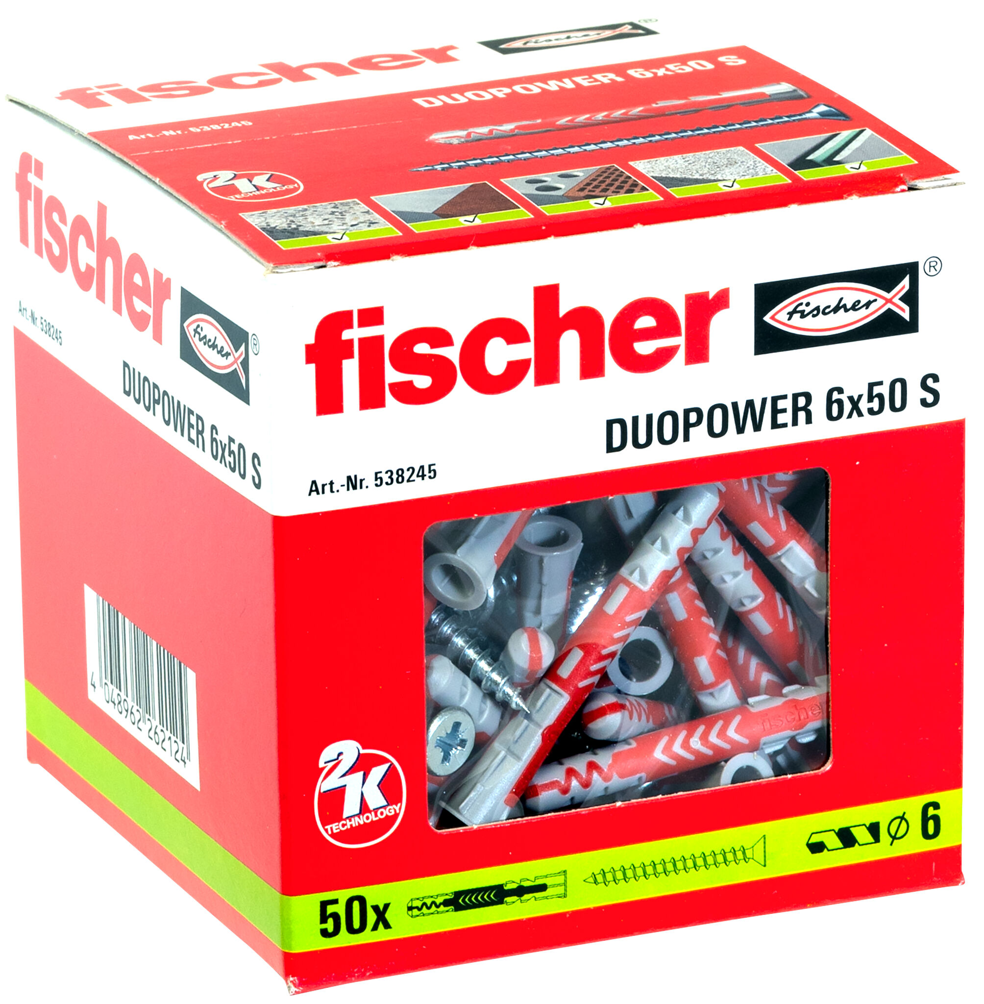 Packaging: "fischer DuoPower 6 x 50 S"