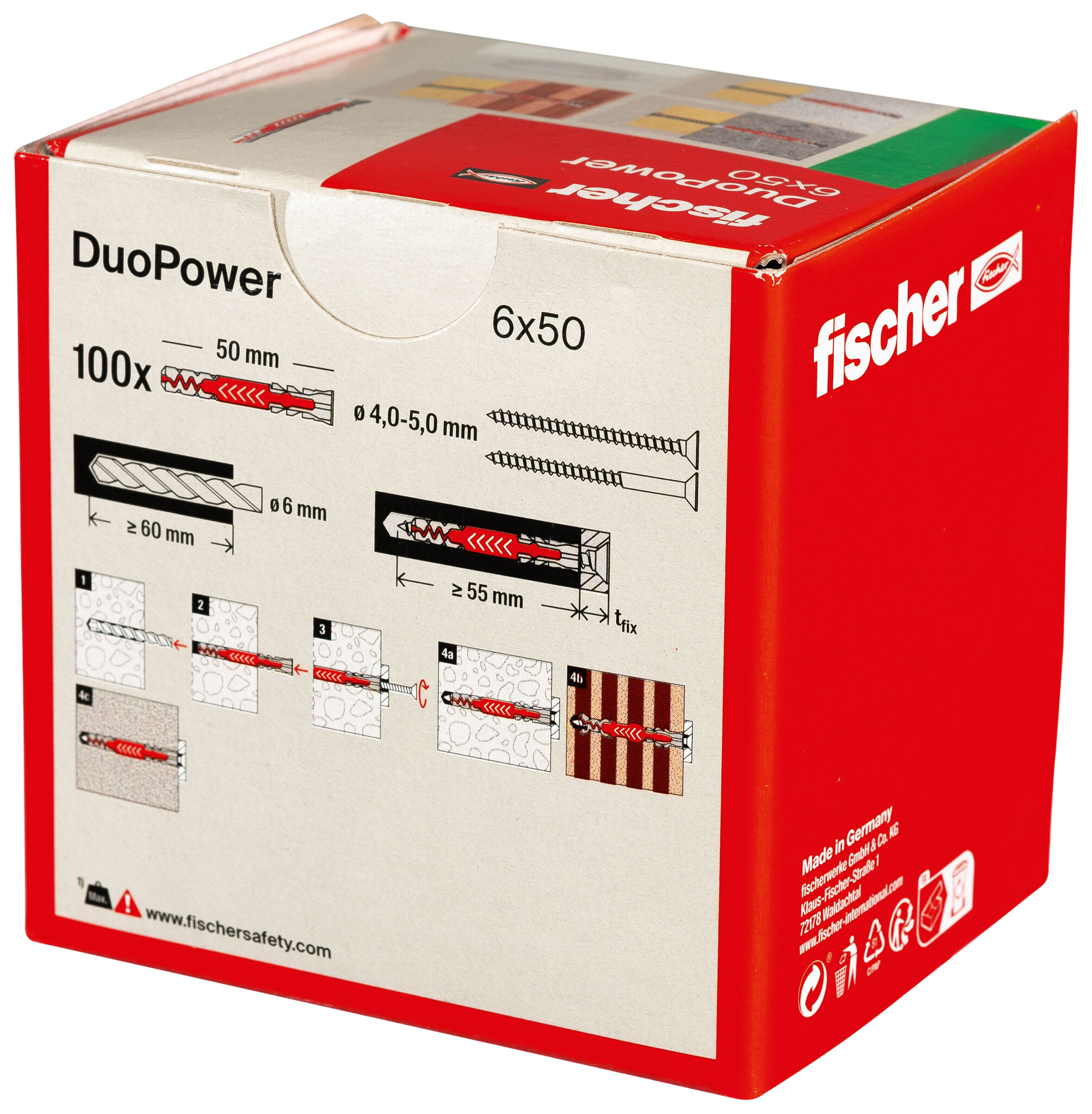 Verpackung: "fischer DuoPower 6 x 50"