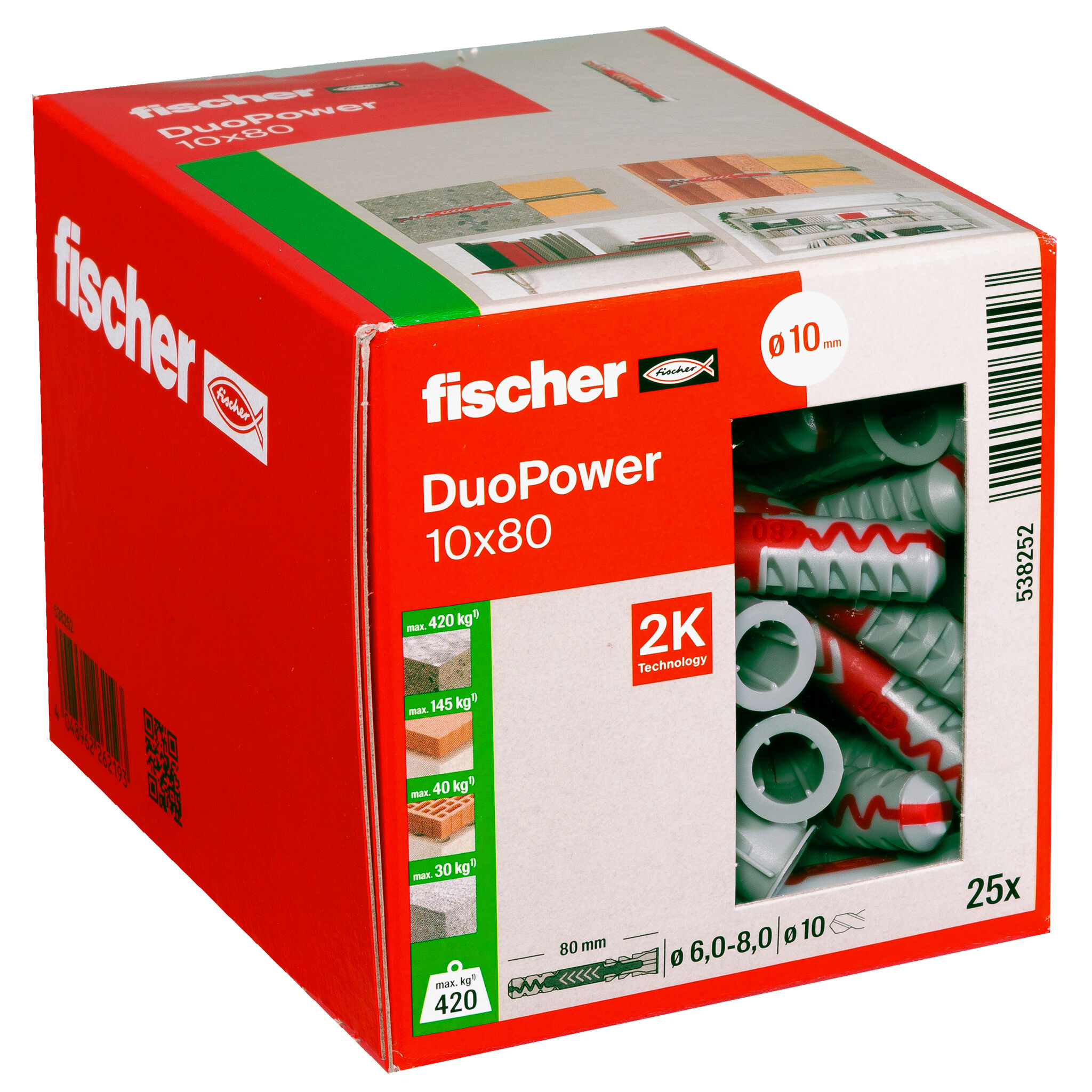 Verpackung: "fischer DuoPower 10 x 80"