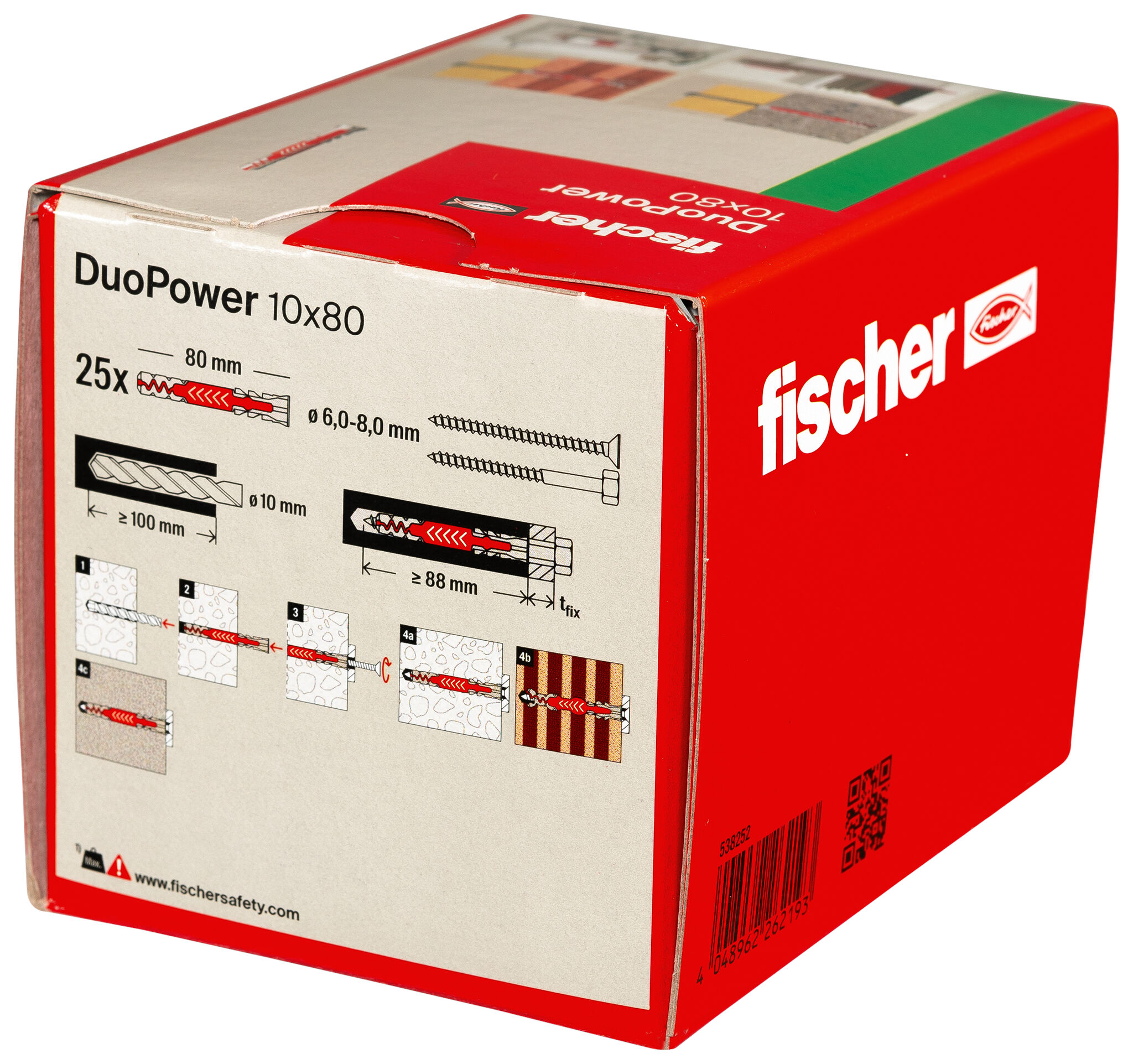 Verpackung: "fischer DuoPower 10 x 80"