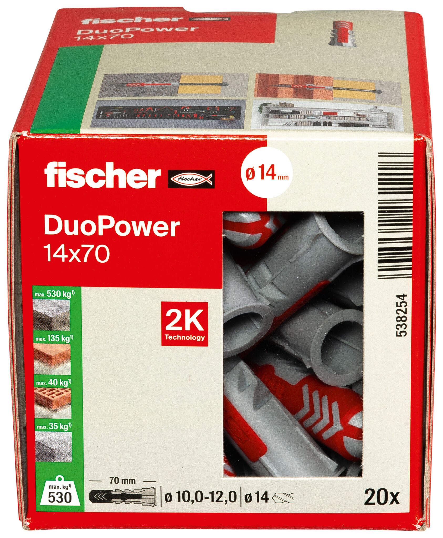 Verpackung: "fischer DuoPower 14 x 70"