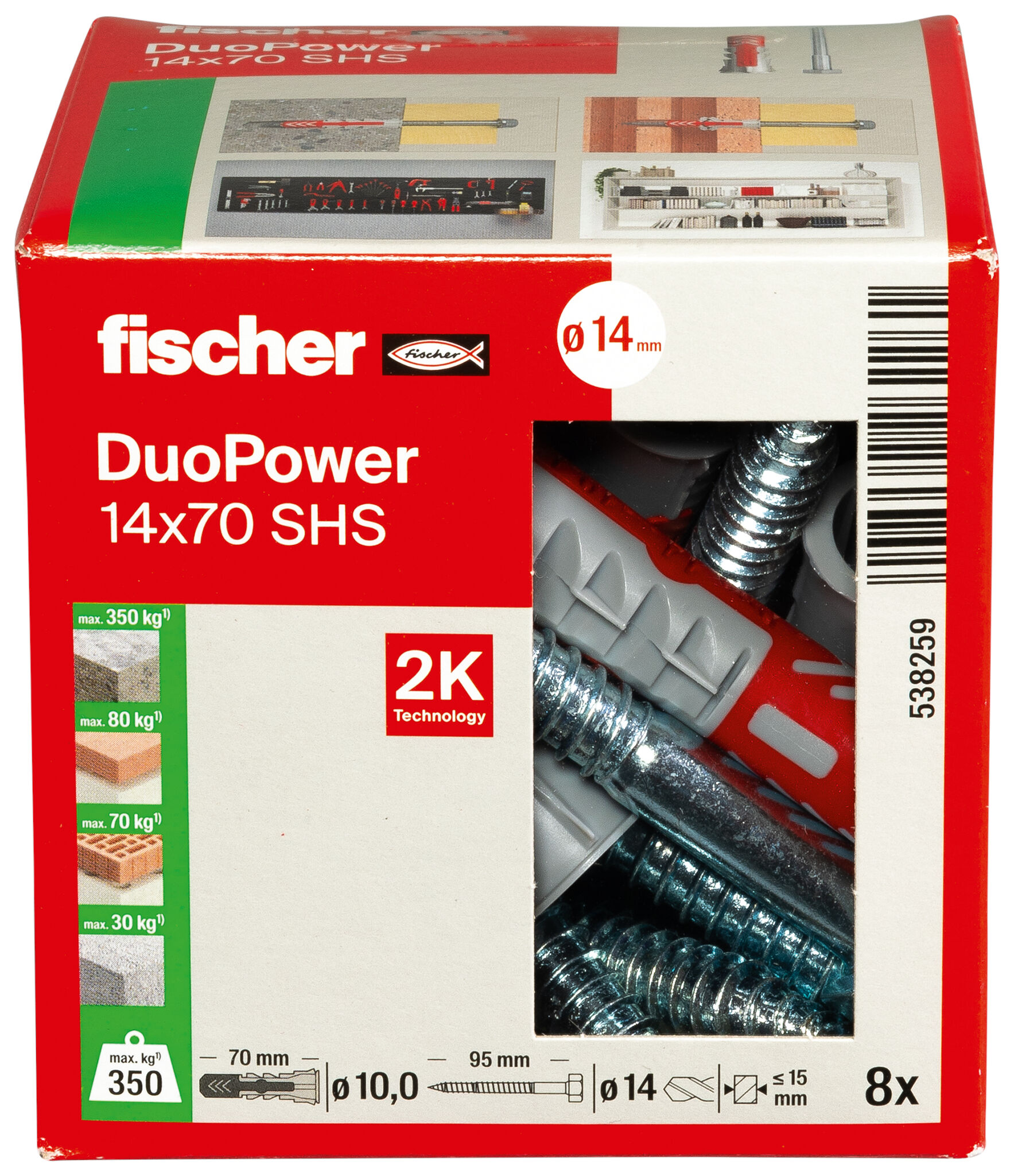 Verpackung: "fischer DuoPower 14 x 70 S"