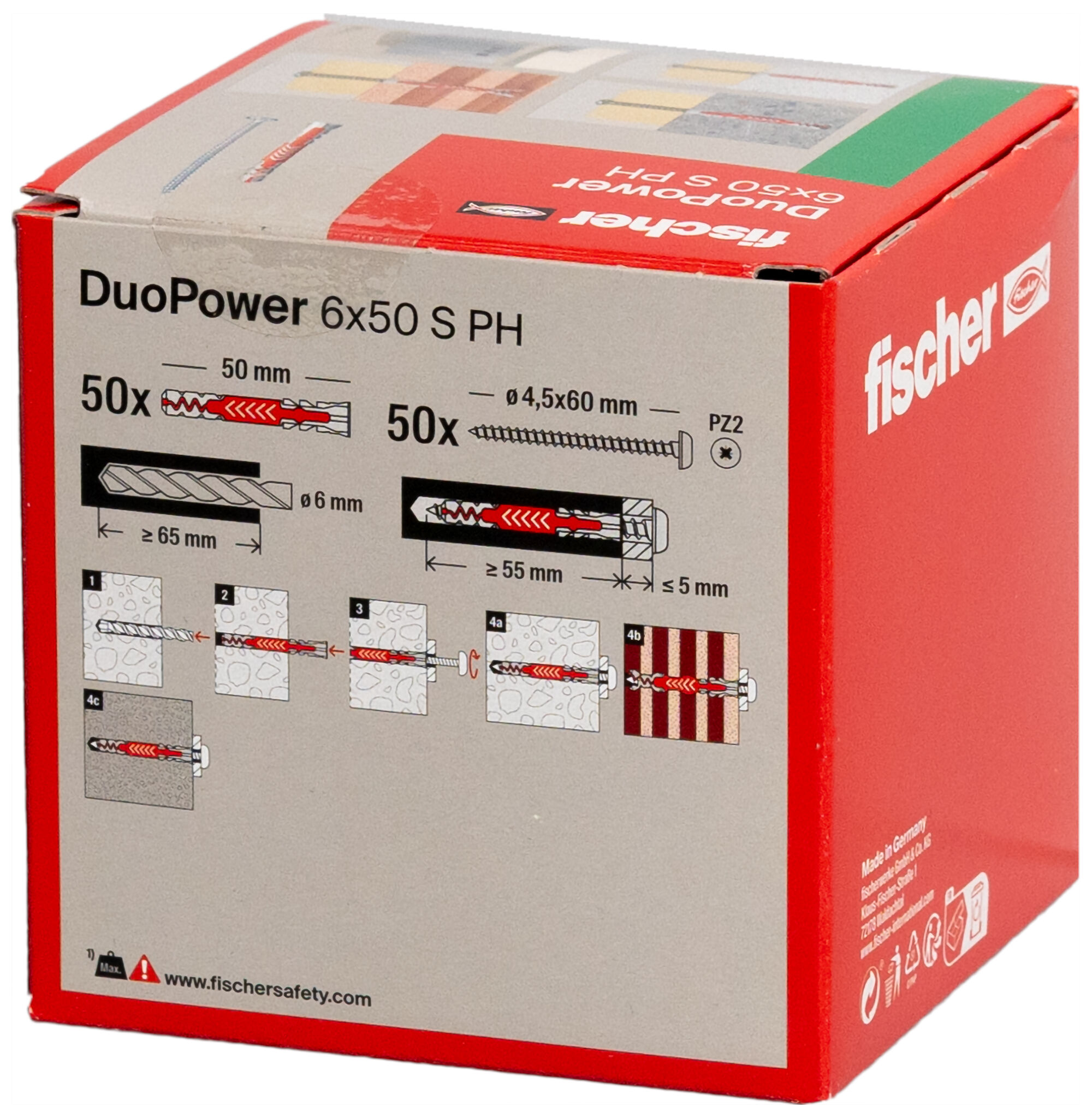 Verpackung: "fischer DuoPower 6 x 50 S PH"