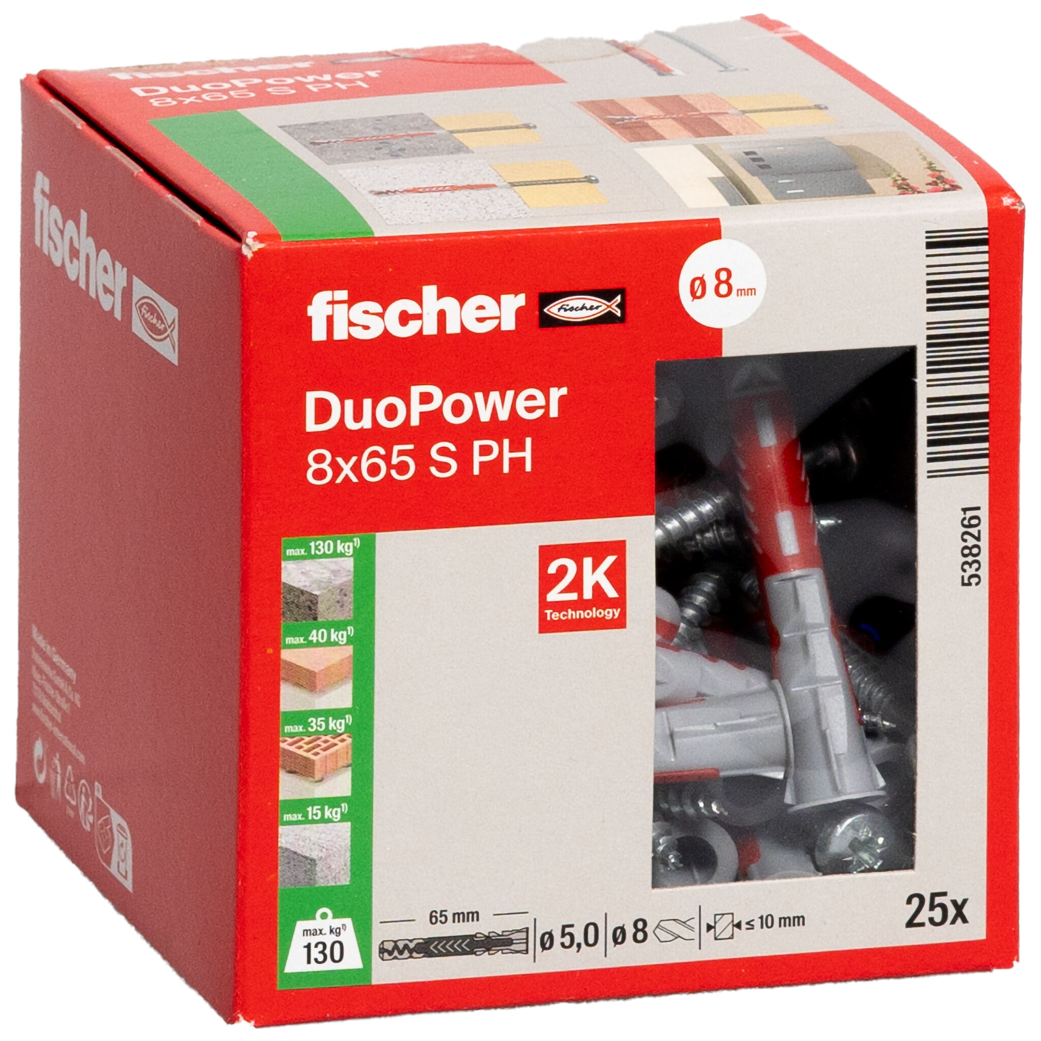 Packaging: "fischer DuoPower 8 x 65 S PH"