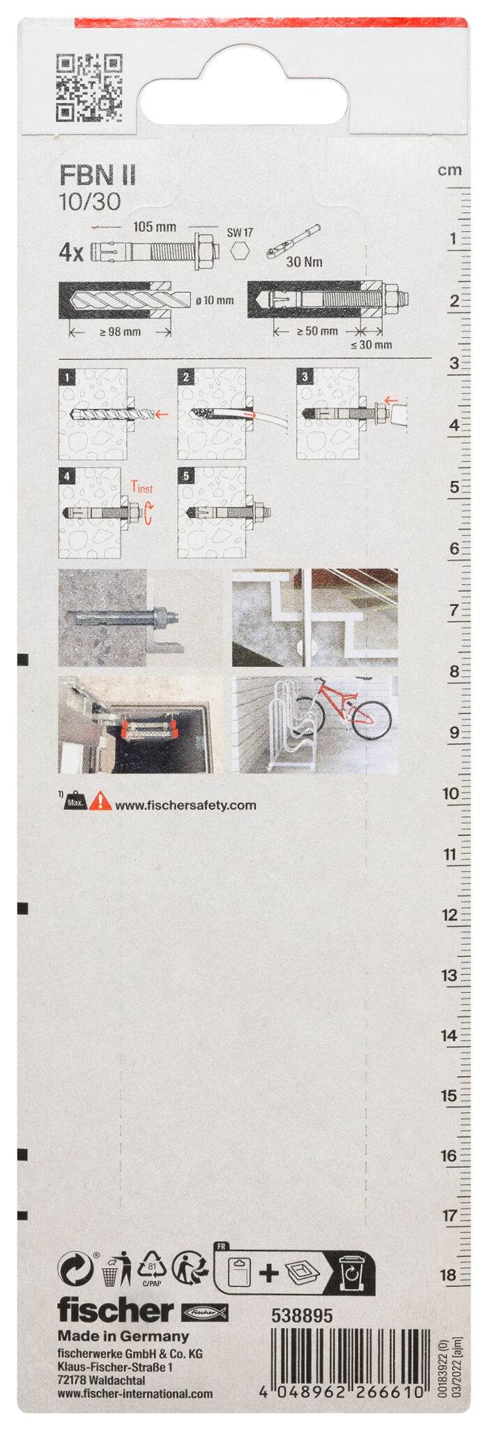 Packaging: "Anclaje perno FBN II 10/30 K NV"