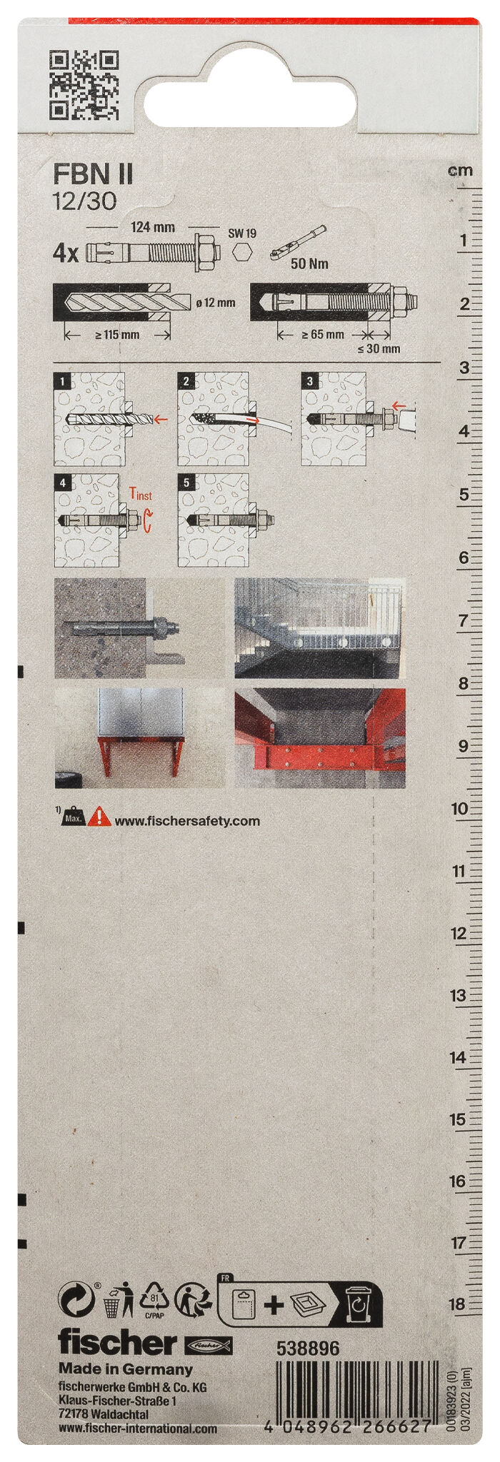 Packaging: "Goujon d'ancrage FBN II 12/30 K NV"