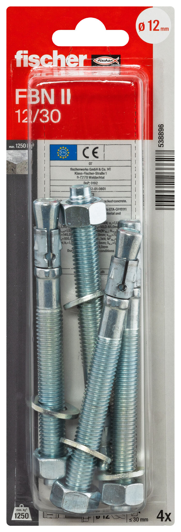 Packaging: "Goujon d'ancrage FBN II 12/30 K NV"