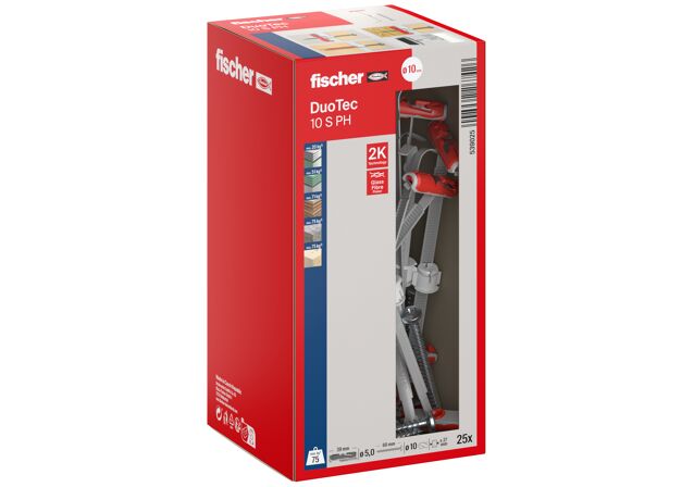 Packaging: "fischer DuoTec 10 S PH with pan head screw"