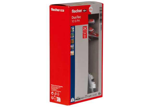 Packaging: "fischer DuoTec 10 S PH DIY Βύσμα για λεπτότοιχα υλικά με βίδα"