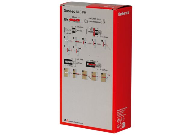 Packaging: "fischer DuoTec 10 S PH DIY Βύσμα για λεπτότοιχα υλικά με βίδα"