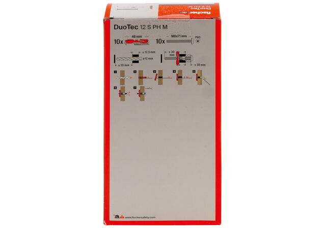 Packaging: "fischer DuoTec 12 S PH M with pan head screw"