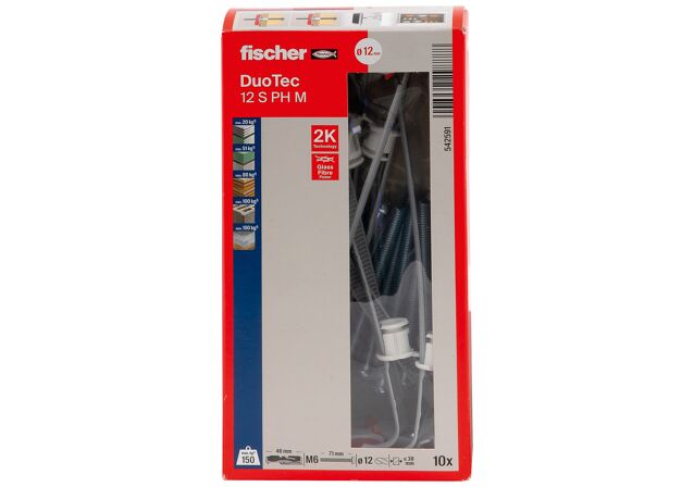 Packaging: "fischer DuoTec 12 S PH M with pan head screw"