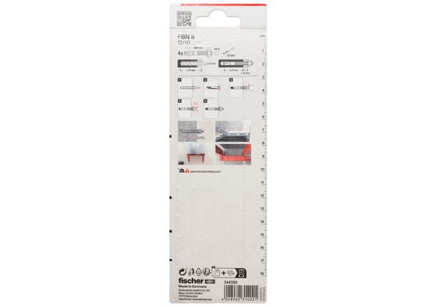 Packaging: "fischer FBN II 12/10 K (12X104) Εκτονούμενο αγκύριο ηλεκτρογαλβανισμένο σε blister"
