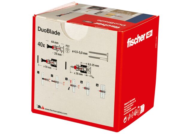 Packaging: "fischer Plasterboard fixing DuoBlade"