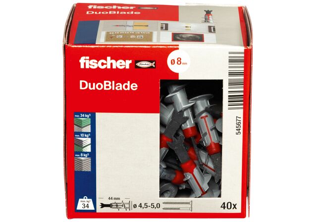 Packaging: "fischer Plasterboard fixing DuoBlade"