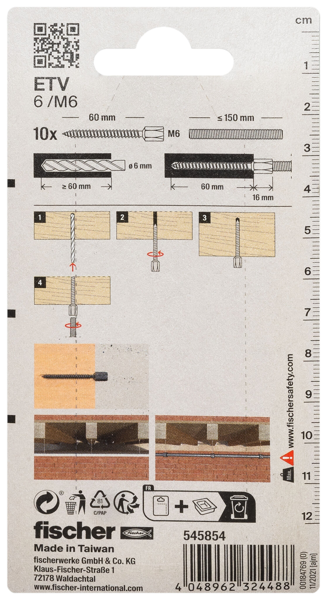 Packaging: "Entretoises à visser ETV 6 K NV"