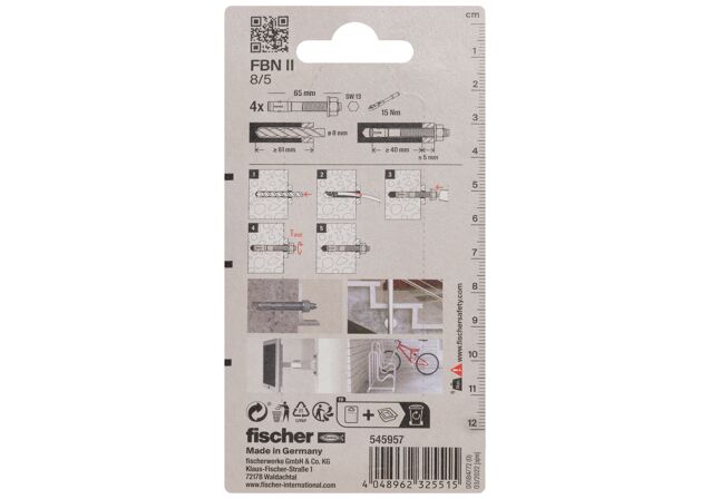 Packaging: "Goujon FBN II 8/5 K en acier électrozingué"