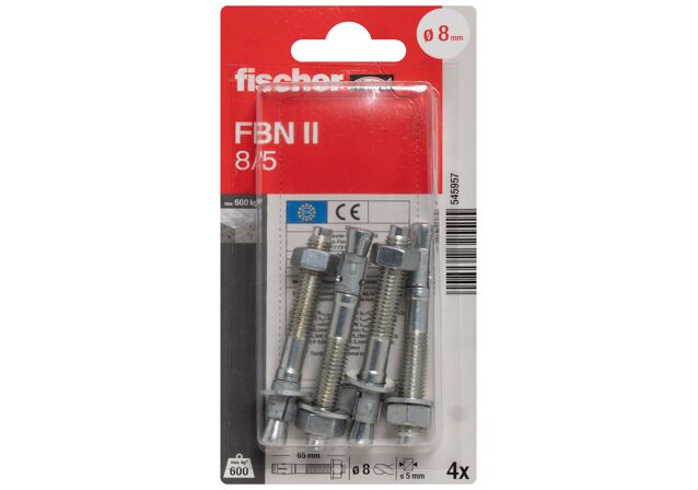 Packaging: "Goujon FBN II 8/5 K en acier électrozingué"