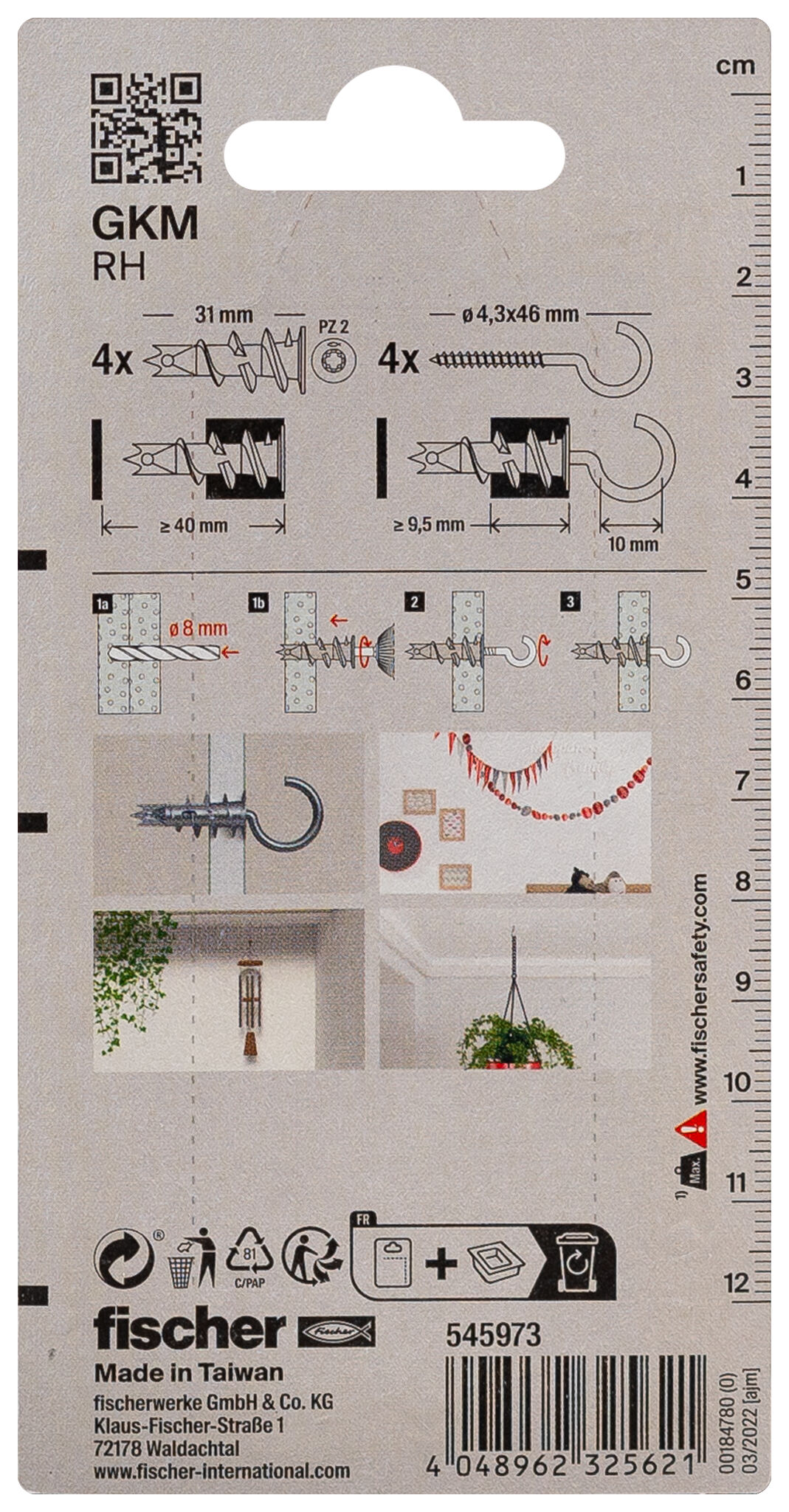 Packaging: "fischer Plasterboard fixing metal GKM K"