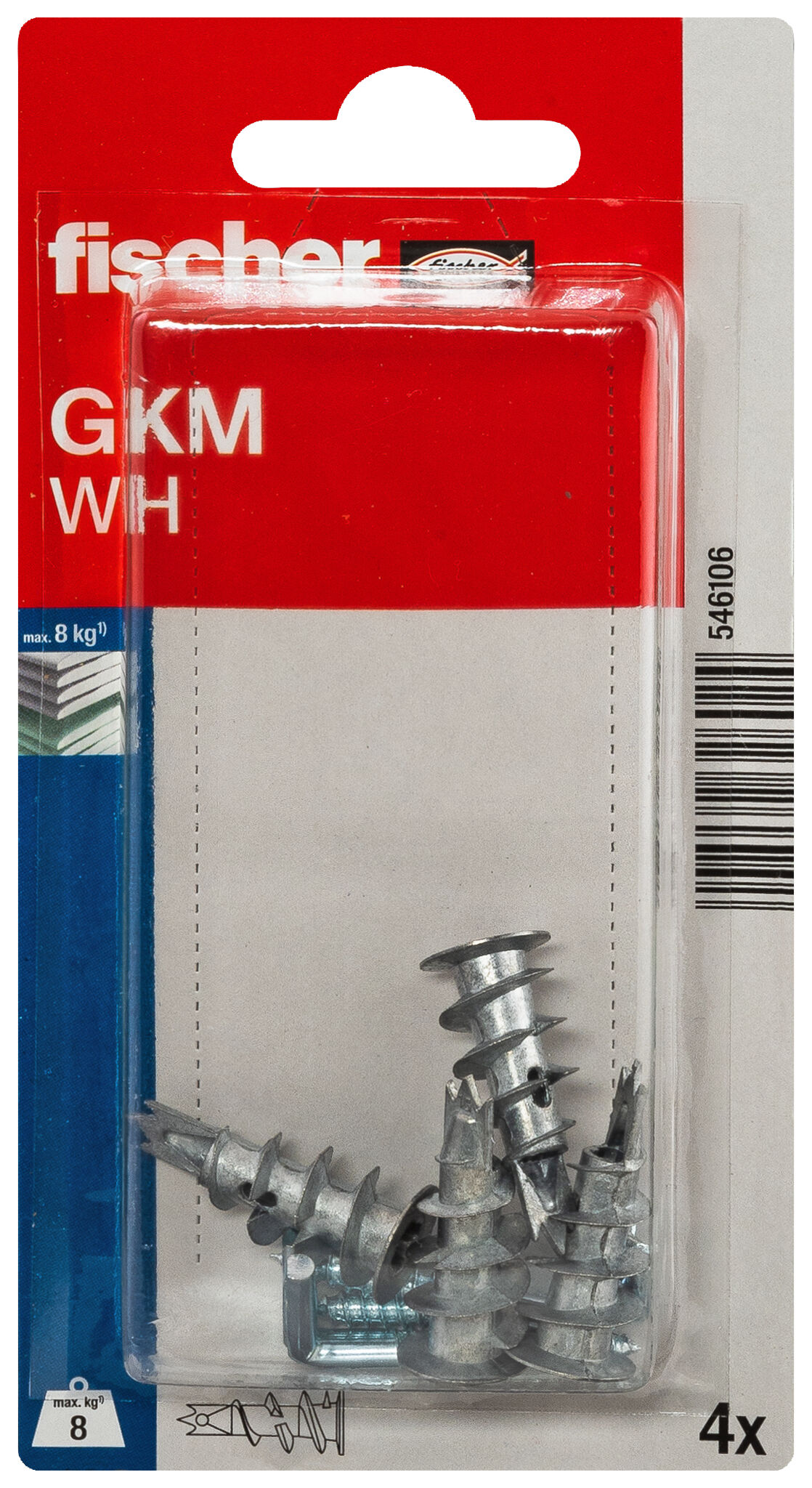 Packaging: "Cheville autoperceuse fischer GKM"