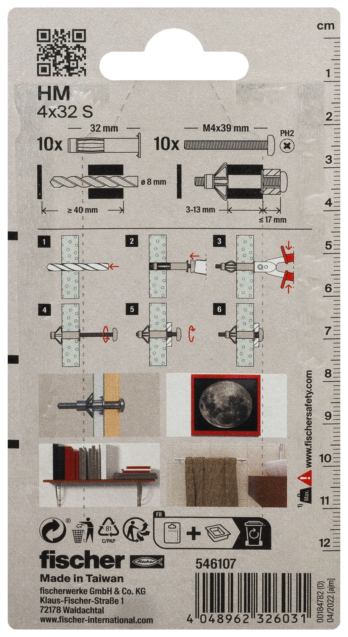 Packaging: "fischer HM 4 x 32 S BP K NV"