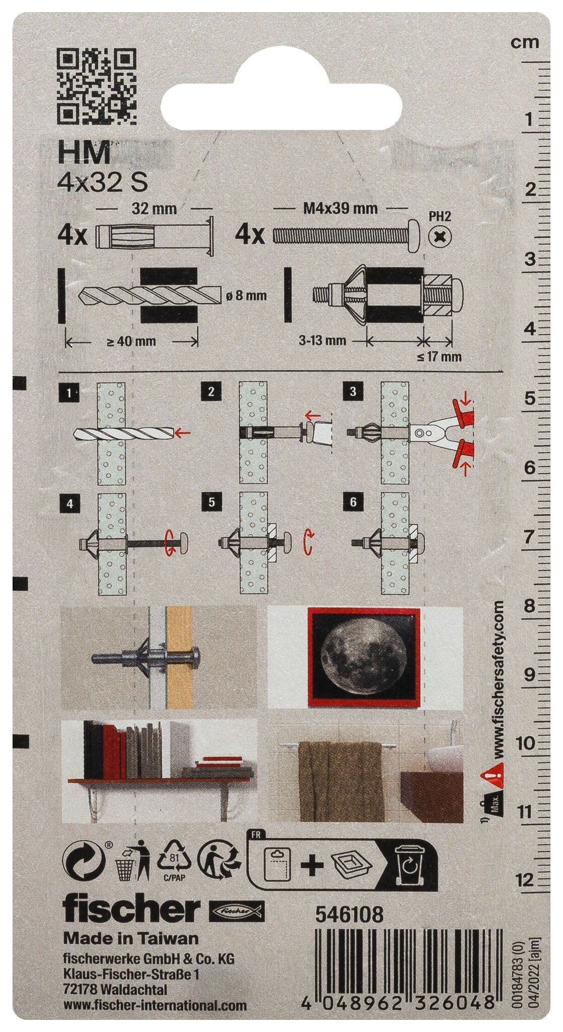 Packaging: "fischer HM 4 x 32 S DP K NV"