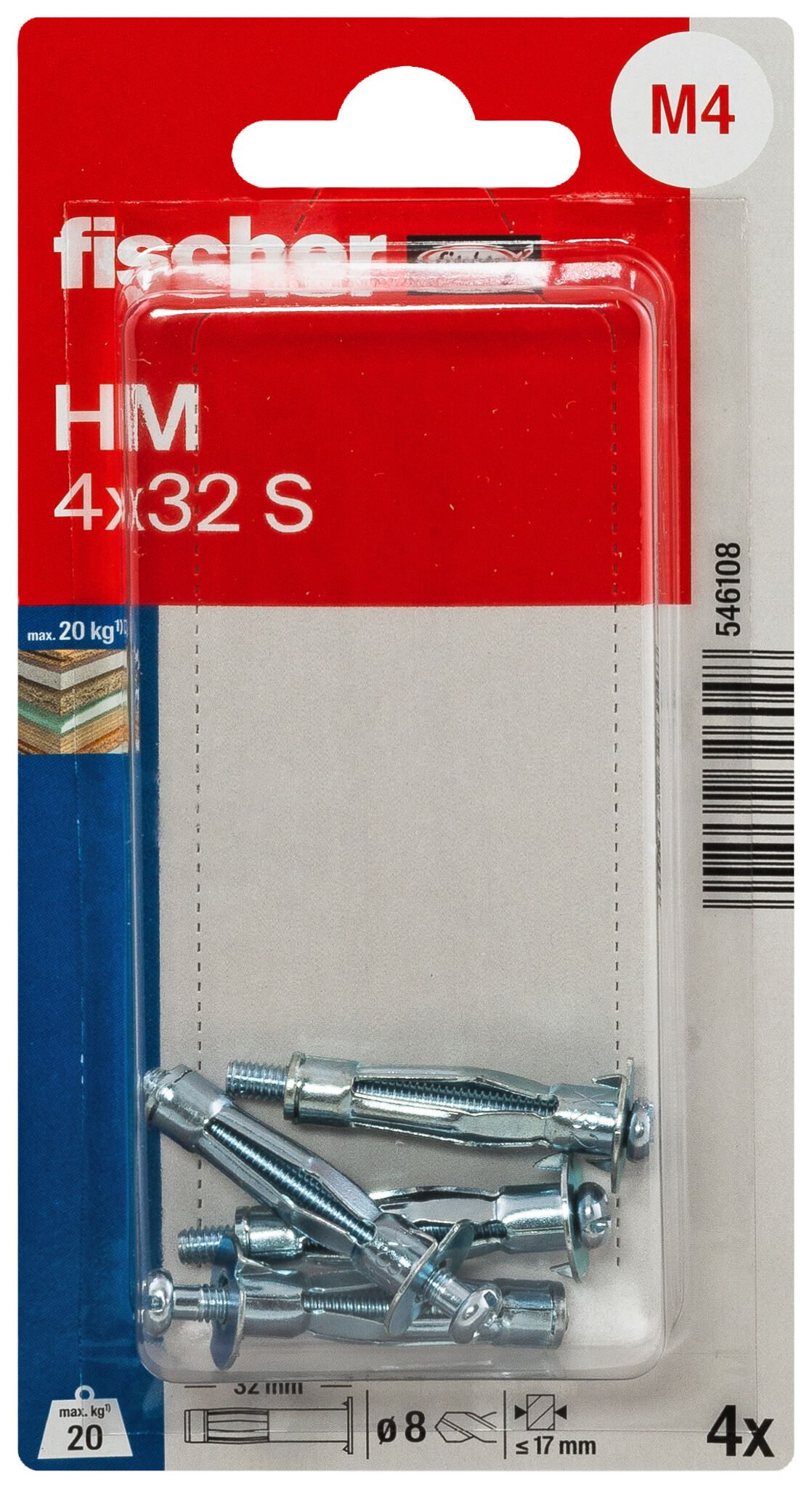 Packaging: "fischer HM 4 x 32 S DP K NV"