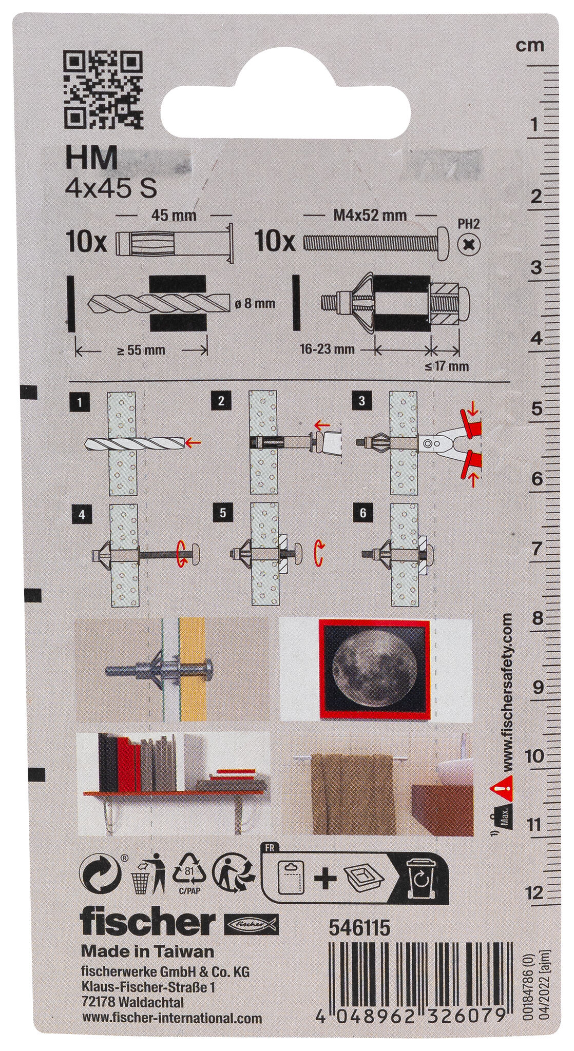 Packaging: "fischer HM 4 x 45 S K NV"